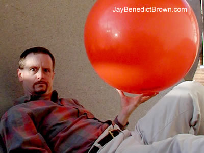 Jay Benedict Brown with large scary ball
